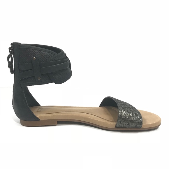 UGG Ankle Wrap Gladiator Open Toe Flat Sandals - Picture 3 of 8